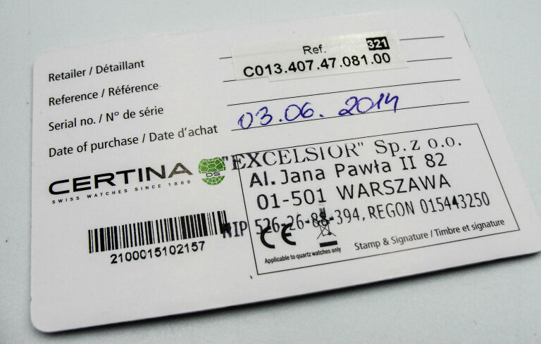 CERTINA DS ACTION DIVER AUTOMATI 1888 C013407A
