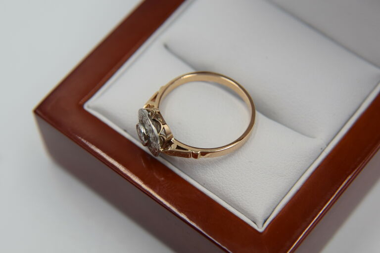 PIERŚCIONEK DIAMENT 0,27CT ZŁOTO/PLATYNA CERTI