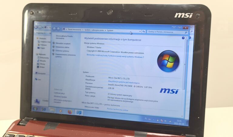 LAPTOP NETBOOK MSI MS-N014 2/256GB INTEL WIN7