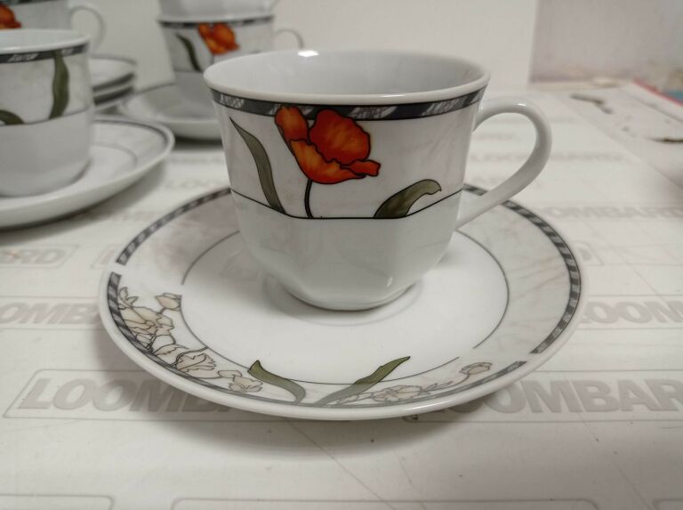 KOMPLET KAWOWY 12 CZĘŚCIOWY PORCELANA TOP-VITRO