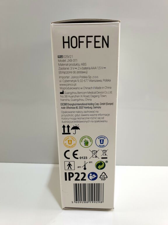 termometr-bezdotykowy-hoffen-jxb-311-nieuzytkowa-rodzaj-bezdotykowe