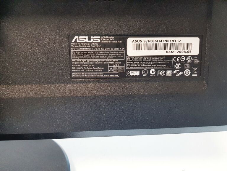 MONITOR ASUS VW223 ODBIÓR OSOBISTY