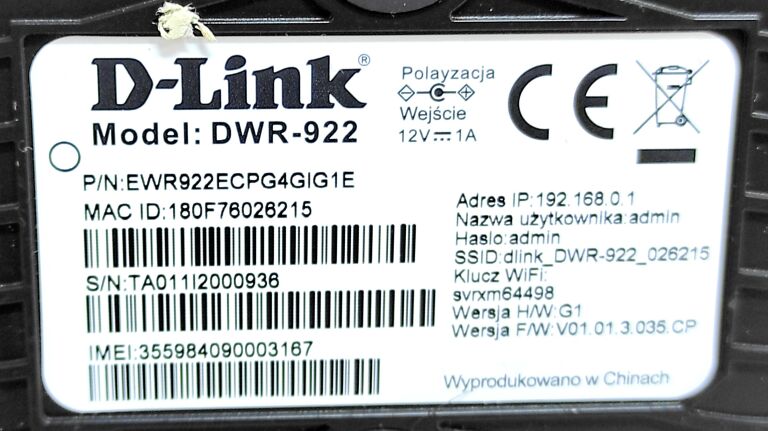 ROUTER D-LINK DWR-922