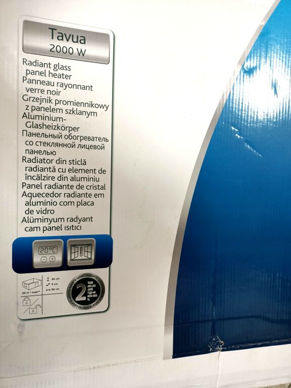 GRZEJNIK ELEKTRYCZNY BLYSS TAVUA SZKLANY 2000W
