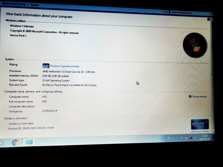 LAPTOP LAPTOP MSI MS-1672