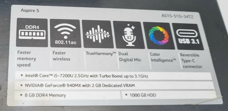 LAPTOP ACER ASPIRE 5 A515-51G-54TZ