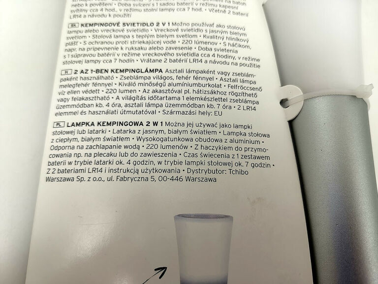 TCHIBO LATARKA KEMPINGOWA LED
