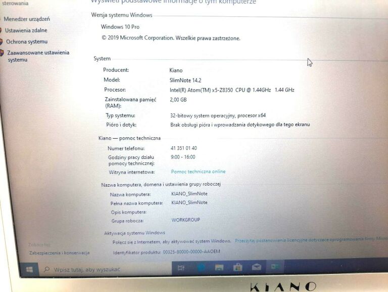 LAPTOP KIANO SLIMNOTE 14.2 32/2 INTEL ATOM 1,44GH