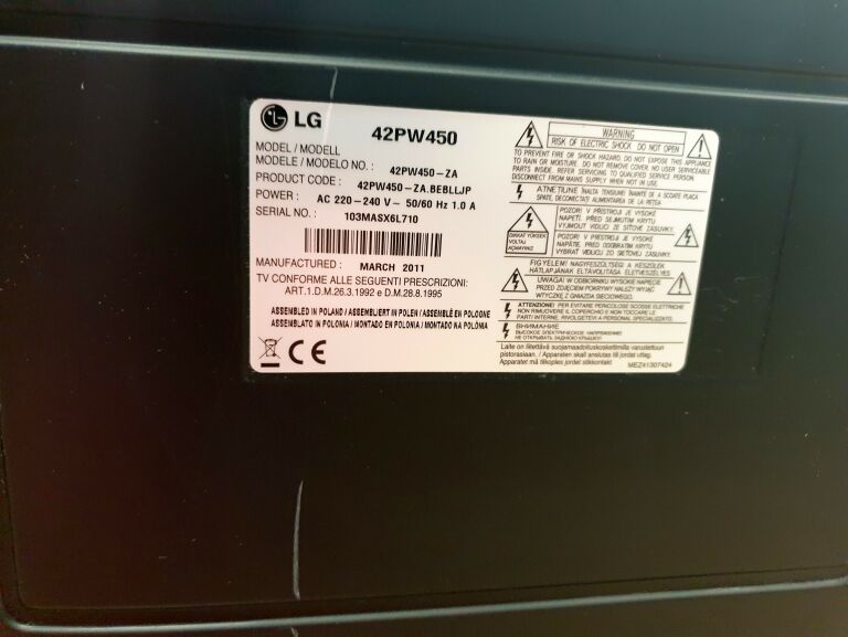 TELEWIZOR LG 42PW450 PLAZMA