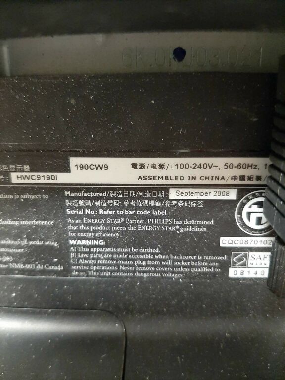 MONITOR PHILIPS 190CW9