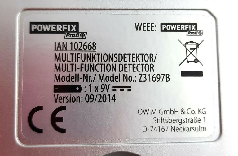 WIELOFUNKCYJNY DETEKTOR POWERFIX Z31697B OPIS!