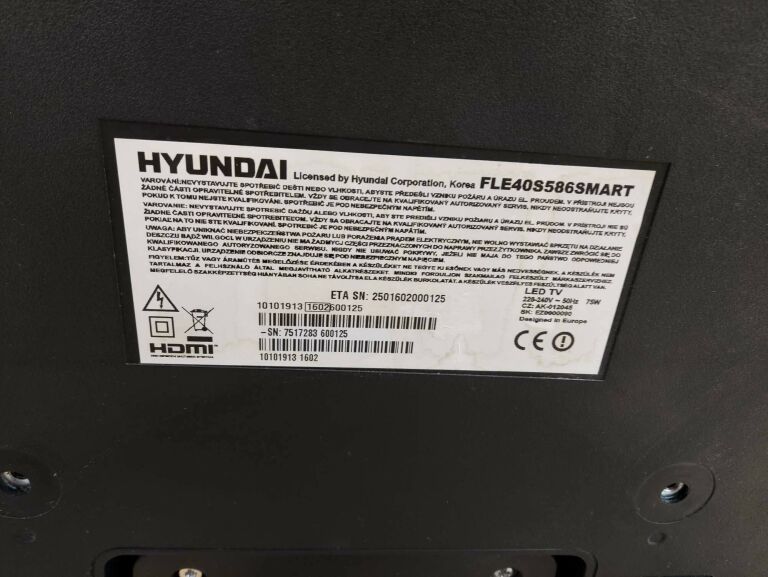 TV HYUNDAI 40'' LED FLE40S586SMART FULL HD OPIS!