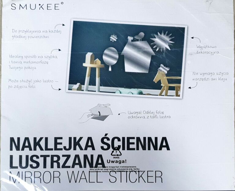 NAKLEJKA ŚCIENNA LUSTRZANA SMUKEE DOMEK