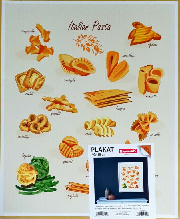 PLAKAT DAN-MARK 40X50 CM ITALIAN PASTA MAKARON