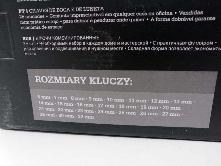 KLUCZE PŁASKO-OCZKOWE 25 SZTUK NITEO TOOLS