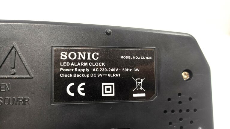 ZEGAR / BUDZIK SONIC CL-938 LED CZARNY
