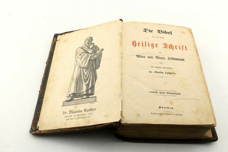 STARA NIEMIECKA BIBLIA MARTIN LUTHER 19 WIEK