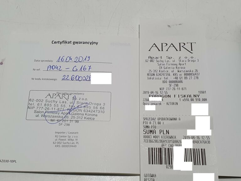 AZTORIN A042 G167 #CERTYFIKAT APART #STAN BDB
