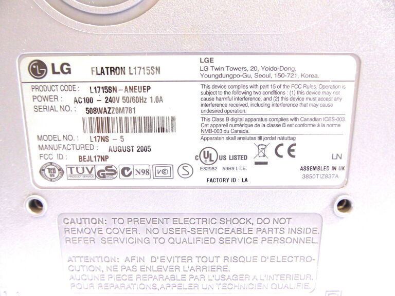 MONITOR LG FLATRON L1715S