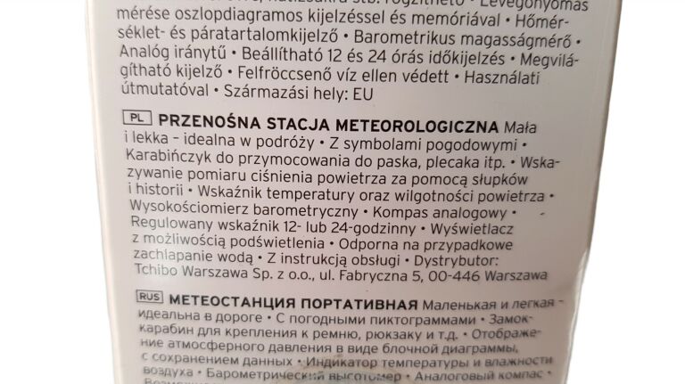 TCHIBO PRZENOŚNA STACJA METEOROLOGICZNA