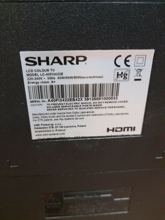 TELEWIZOR SHARP LC-40FI3422