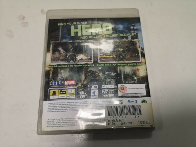 THE INCREDIBLE HULK PS3