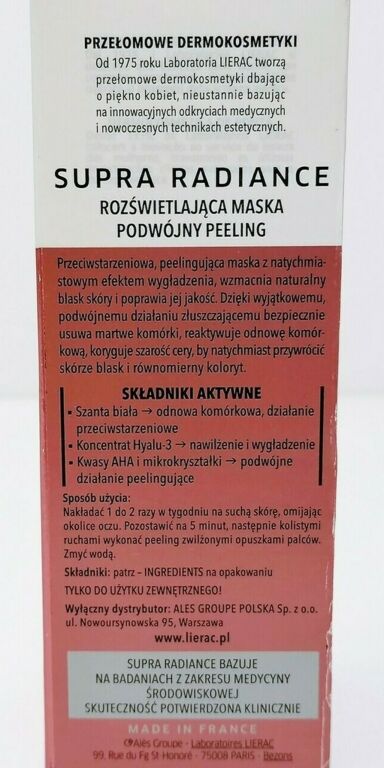 LIERAC SUPRA RADIANCE MASKA PEELING