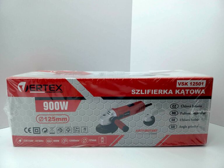 VERTEX SZLIFIERKA KĄTOWA 900W VSK12501 FOLIA !!!