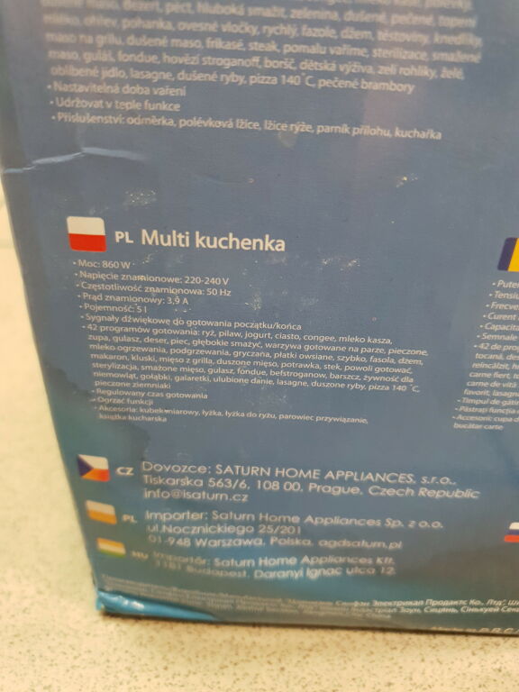 OKAZJA !!! SATURN MULTICOOKER PUDEŁKO