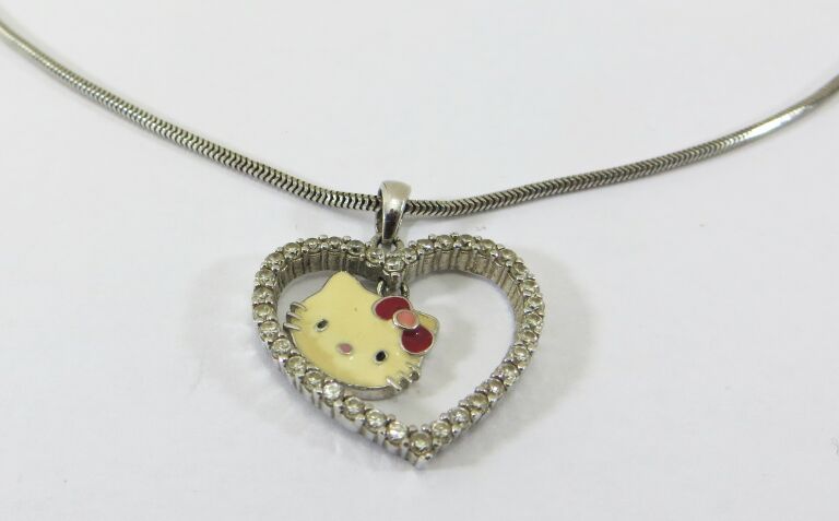 SREBRNY ŁAŃCUSZEK HELLO KITTY - SREBRO 925