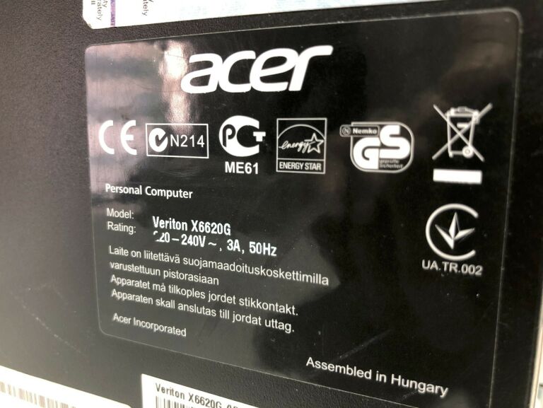 ACER VERITON X6620G I5-3470/4GB/250GB #SSD