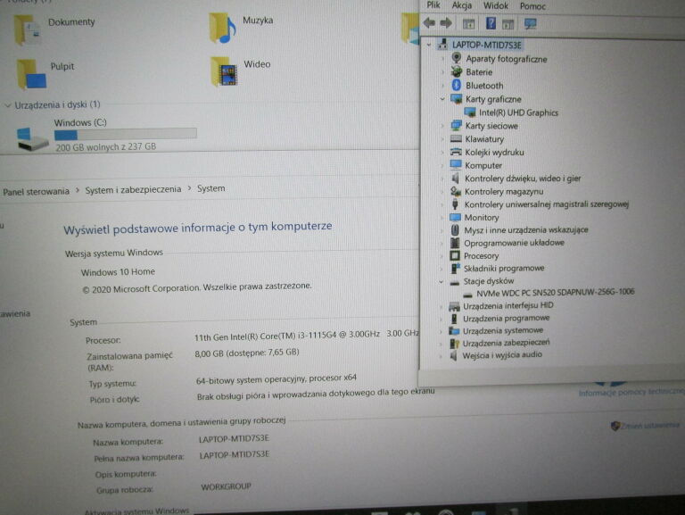 LAPTOP HP 15S-FQ2011NW I3/8GB GWAR Z 01.2021