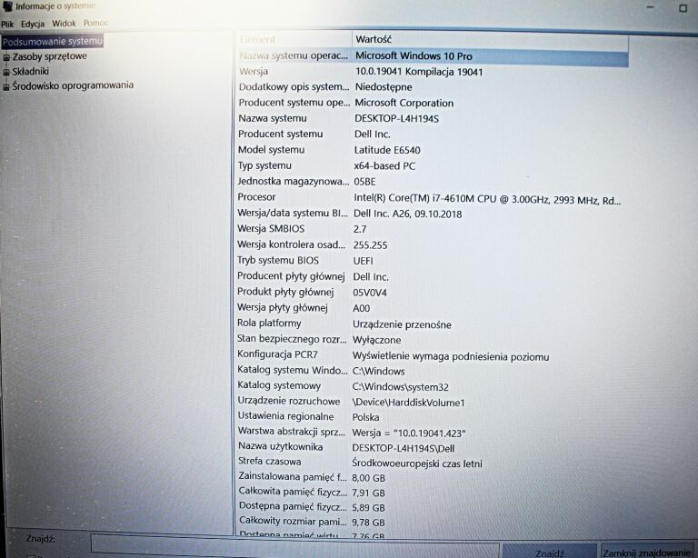 LAPTOP DELL LATITUDE E6540 I7-4610M 8 GB 256 SSD