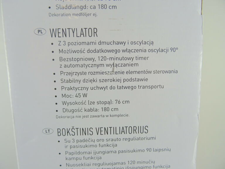 WENTYLATOR SILVERCREST TOWER FAN PUDEŁKO