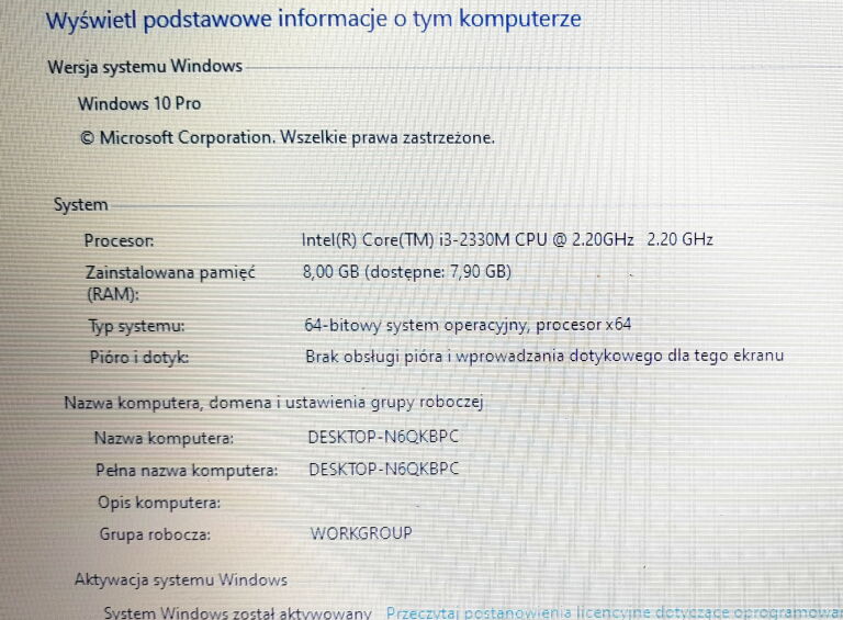 DELL LATITUDE E5420 I3-2330M/8GB/256GB SSD/W10