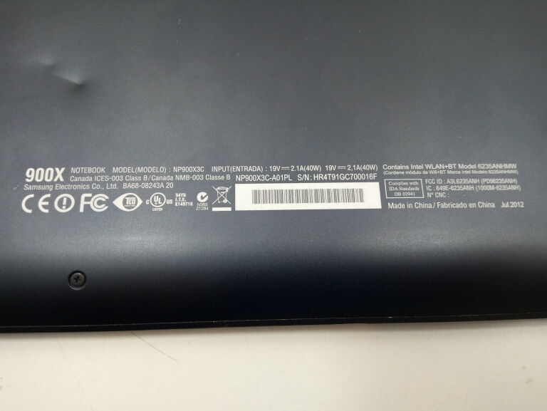 LAPTOP SAMSUNG NP 900X 3C/I5-3317U/ 4/120GB/WIN7