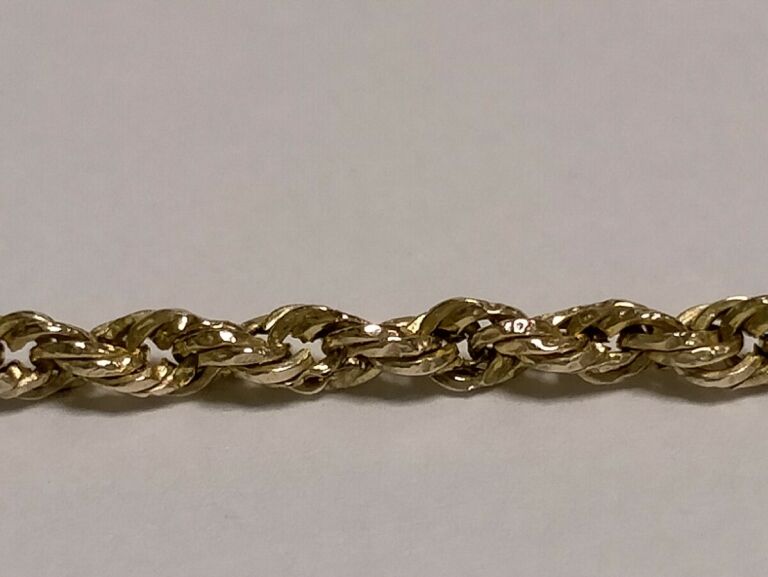 ZŁOTY ŁAŃCUSZEK KORDEL ZERWANY 585 44CM 2MM 1,65G
