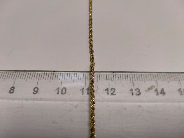 ZŁOTY ŁAŃCUSZEK KORDEL ZERWANY 585 44CM 2MM 1,65G