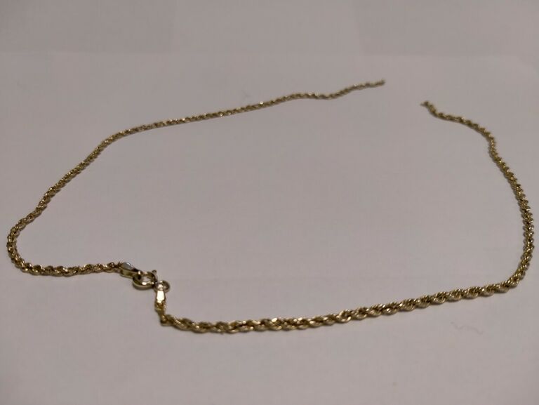 ZŁOTY ŁAŃCUSZEK KORDEL ZERWANY 585 44CM 2MM 1,65G