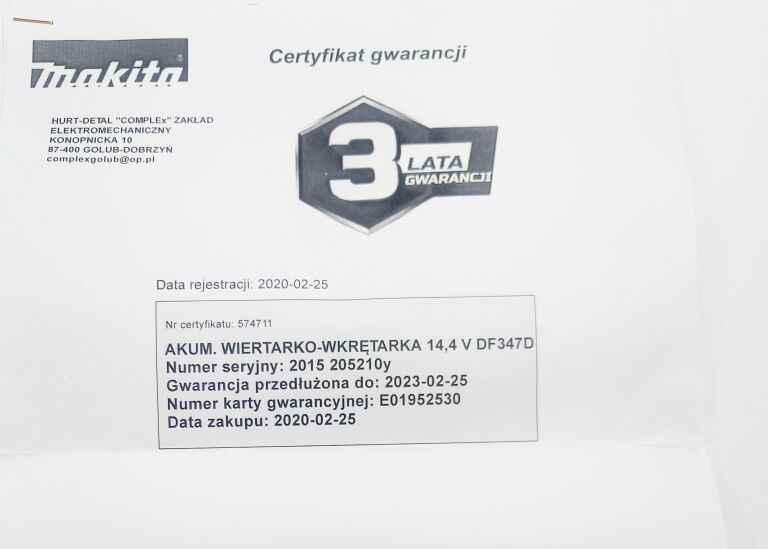 WKRĘTARKA MAKITA DF347D /KOMPLET/GWARANCJA!!!