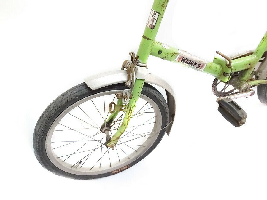 oryginalny-skladany-zielony-rower-wigry-5-koszyk-stan-uzywany