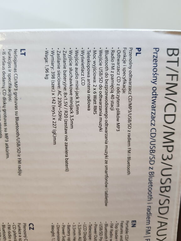 RADIOODTWARZACZ BLAUPUNKT BB30BT KOMPLET