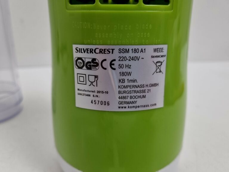 SHAKER BLENDER DO SMOOTHIE SILVERCREST SSM 180 A2