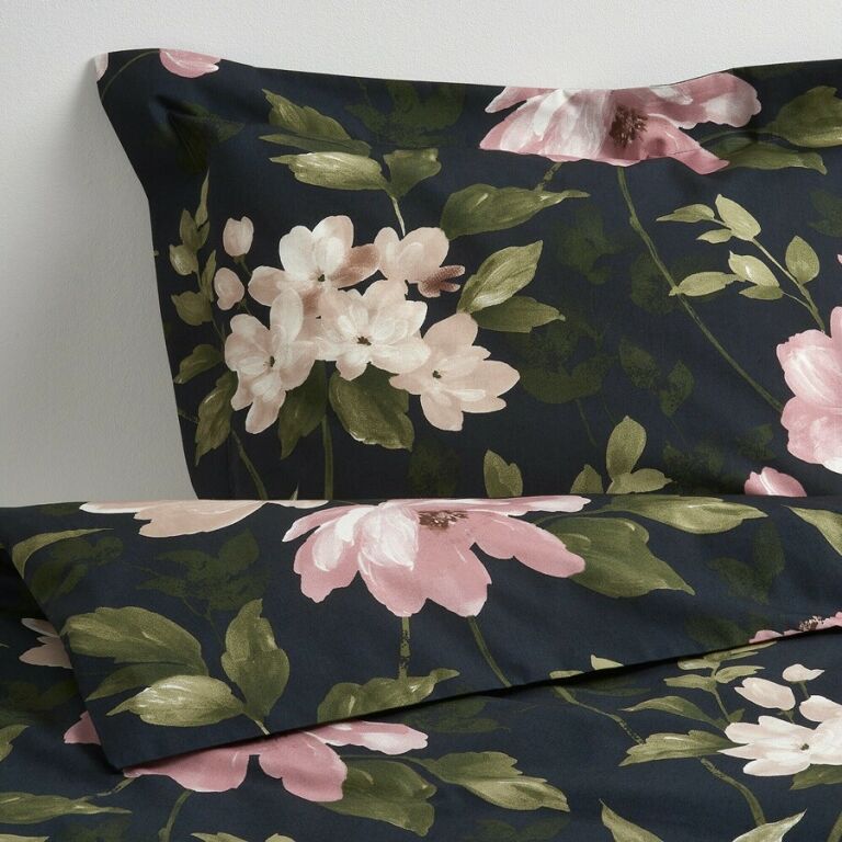 komplet-poscieli-blekfryle-200x200-cm-ikea-kwiaty-stan-powystawowy