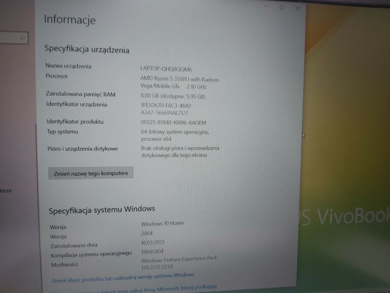 LAPTOP ASUS VIVOBOOK 15 X512D OKAZJA!