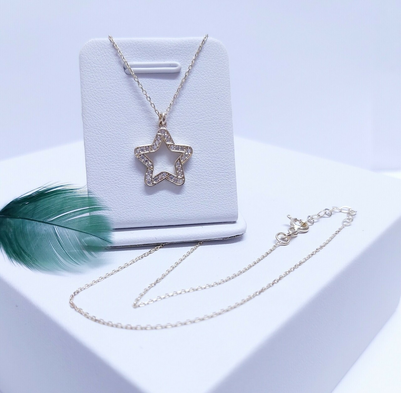 okazja-cudna-zlota-celebrytka-lancuszek-gwiazdka-585-211g-dlugosc-calkowita-4550