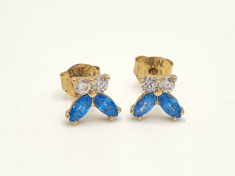 zlote-kolczyki-bialo-blekitne-kokardki-585-091g-material-15835-2