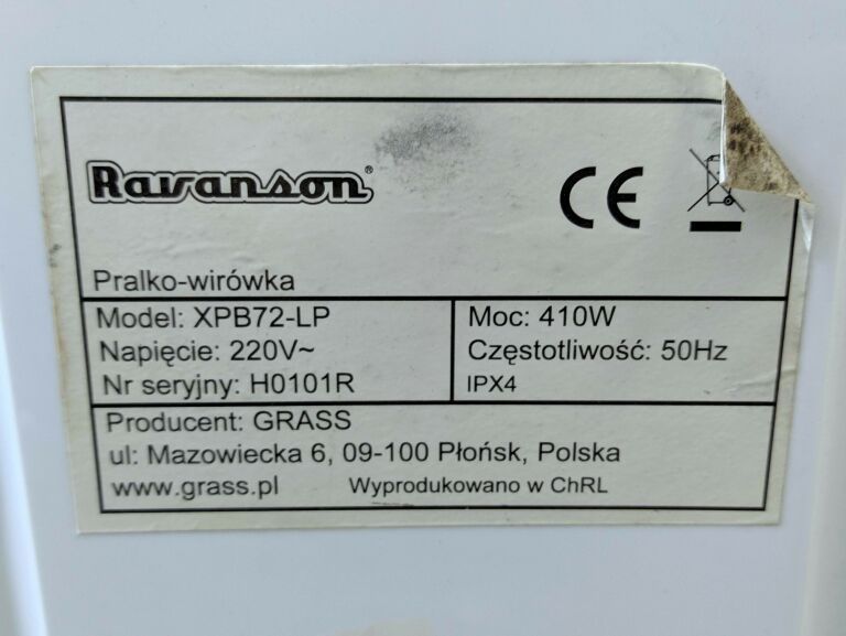 PRALKA WIRNIKOWA RAVANSON XPB72-LP