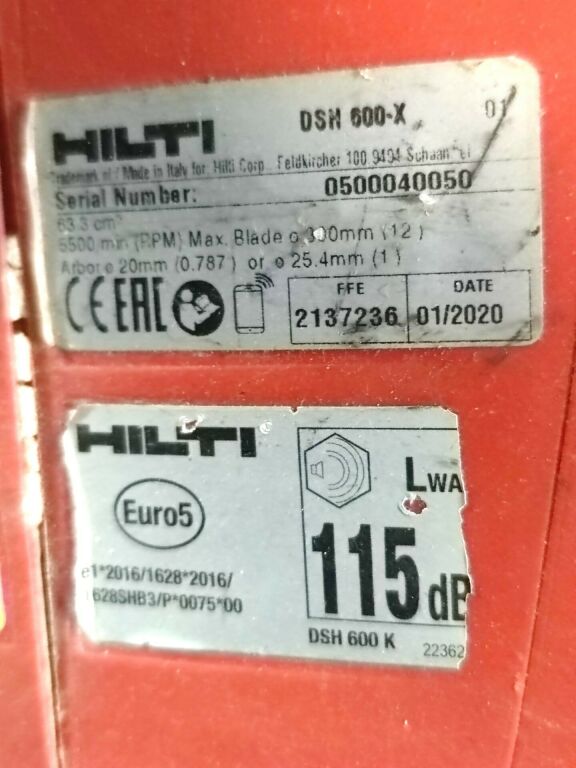 PIŁA SPALINOWA HILTI DSH 600-X