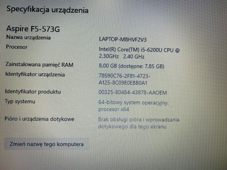 LAPTOP ACER ASPIRE N16Q2 8/256 SSD OKAZJA!!